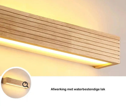 SaniSupreme Nordic Wandlamp Spiegellamp Hout warm licht 45 cm