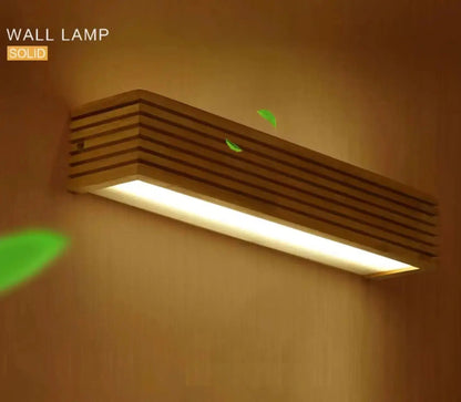 SaniSupreme Nordic Wandlamp Spiegellamp Hout warm licht 45 cm