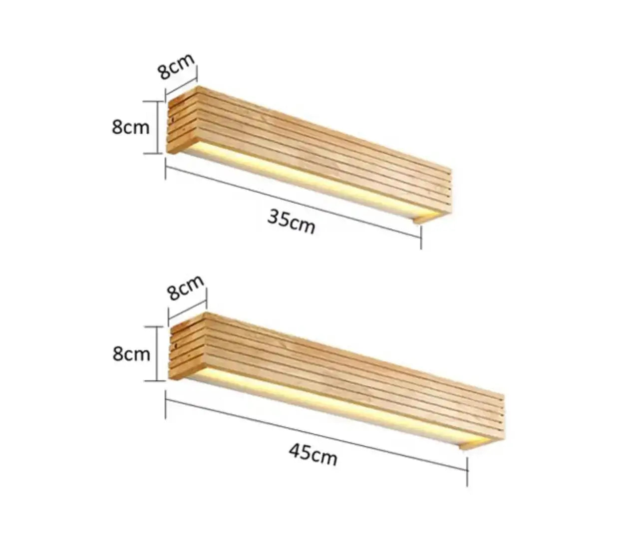 SaniSupreme Nordic Wandlamp Spiegellamp Hout warm licht 45 cm