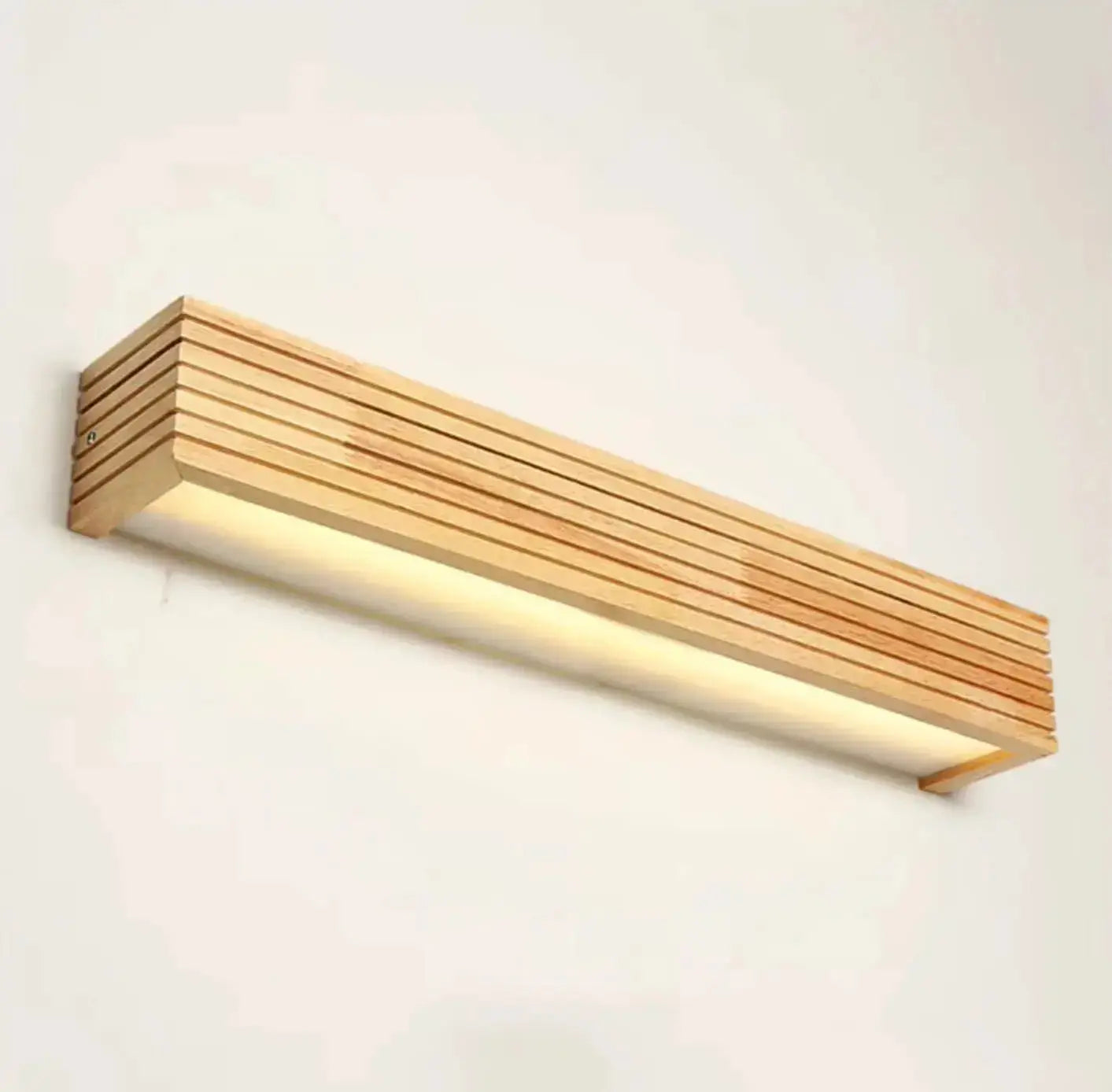 SaniSupreme Nordic Wandlamp Spiegellamp Hout warm licht 45 cm
