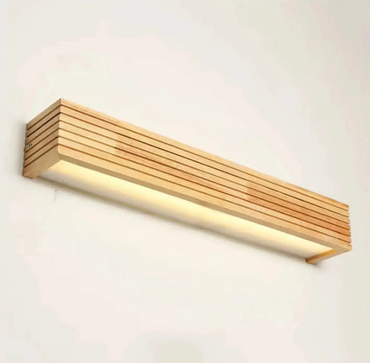 SaniSupreme Nordic Wandlamp Spiegellamp Hout warm licht 45 cm