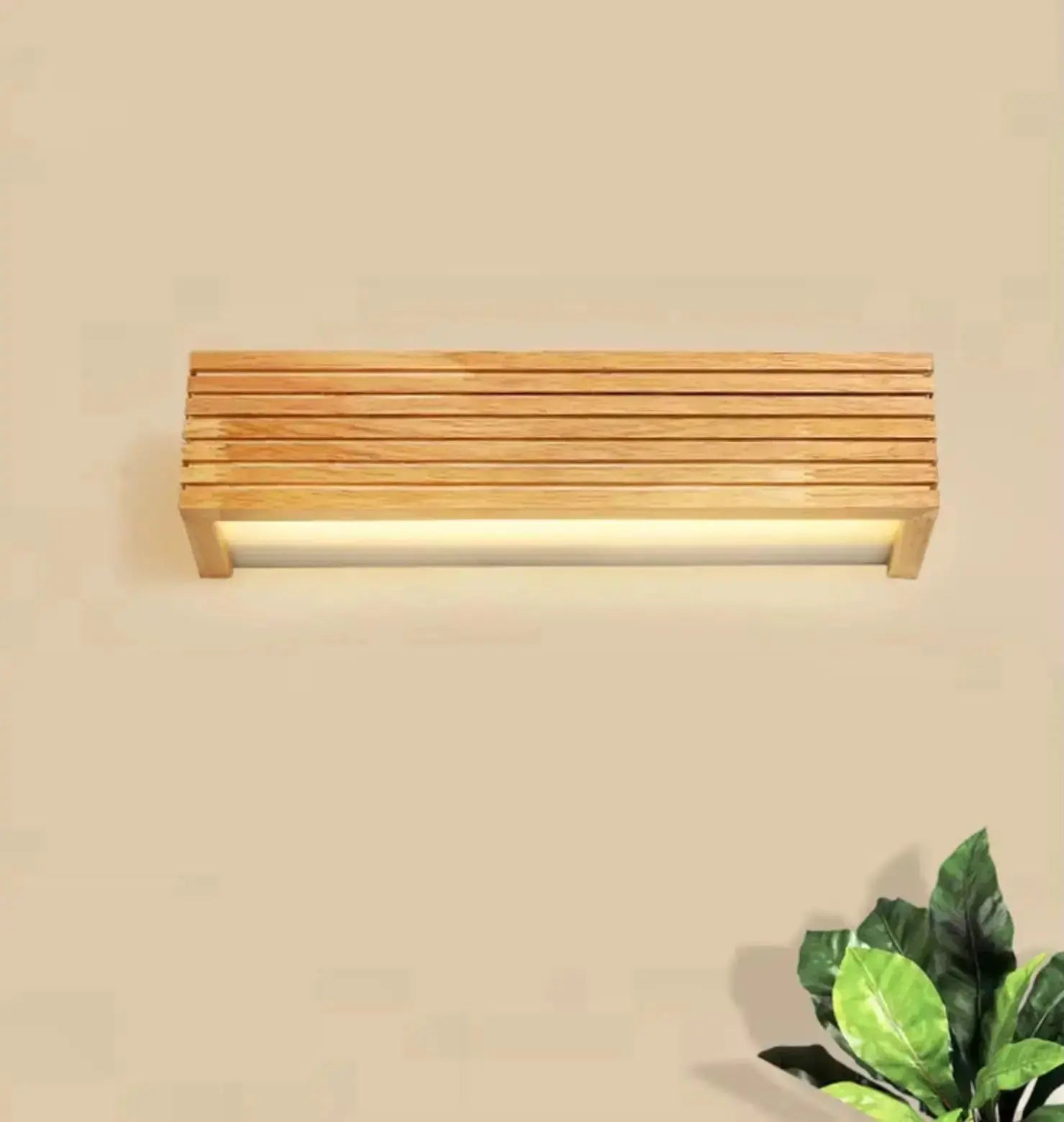 SaniSupreme Nordic Wandlamp Spiegellamp Hout warm licht 45 cm