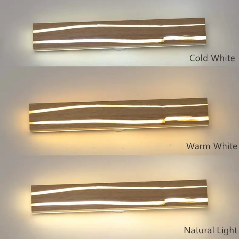 SaniSupreme NordicLux Wandlamp Spiegellamp Hout warm licht 50 cm.