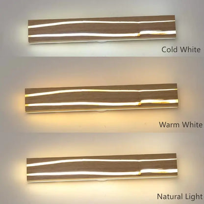 SaniSupreme NordicLux Wandlamp Spiegellamp Hout warm licht 50 cm.