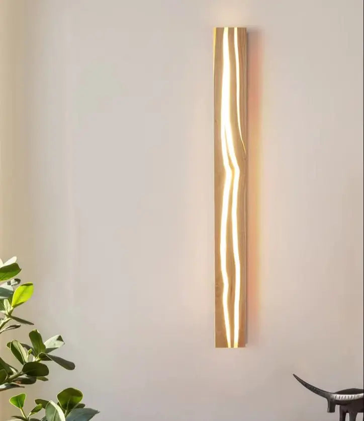 SaniSupreme NordicLux Wandlamp Spiegellamp Hout warm licht 50 cm.