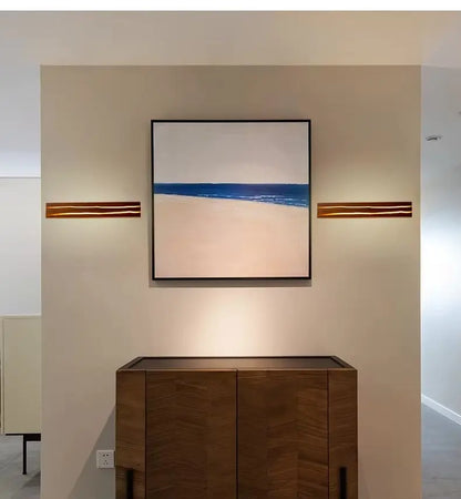 SaniSupreme NordicLux Wandlamp Spiegellamp Hout warm licht 50 cm.