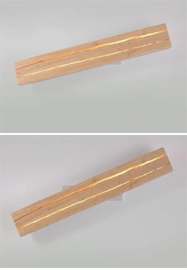 SaniSupreme NordicLux Wandlamp Spiegellamp Hout warm licht 50 cm.