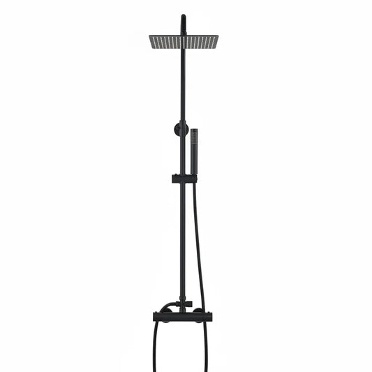 SaniSupreme Ohio opbouw bad doucheset 20 cm. regendouche mat zwart vierkante regendouche