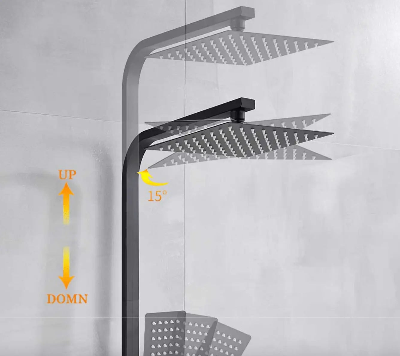SaniSupreme Ohio opbouw bad doucheset 20 cm. regendouche mat zwart vierkante regendouche