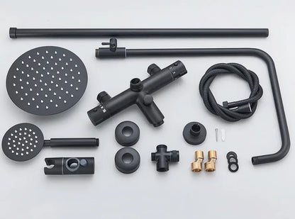 SaniSupreme Ohio opbouw bad doucheset 20 cm. regendouche mat zwart vierkante regendouche