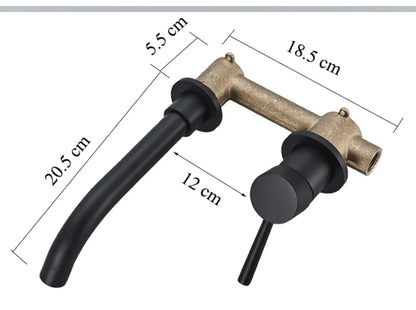 Sanisupreme Palermo Premium Wastafel kraan inbouw 21 cm. met bedieningshandel Chroom Glans