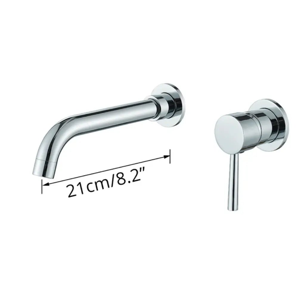 Sanisupreme Palermo Premium Wastafel kraan inbouw 21 cm. met bedieningshandel Chroom Glans