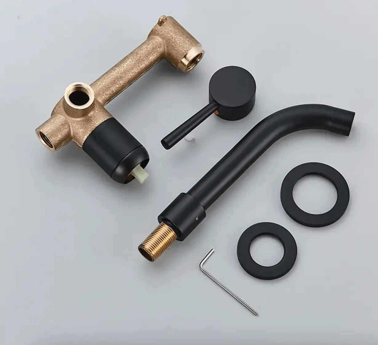 Sanisupreme Palermo Premium Wastafel kraan inbouw 21 cm. met bedieningshandel mat zwart