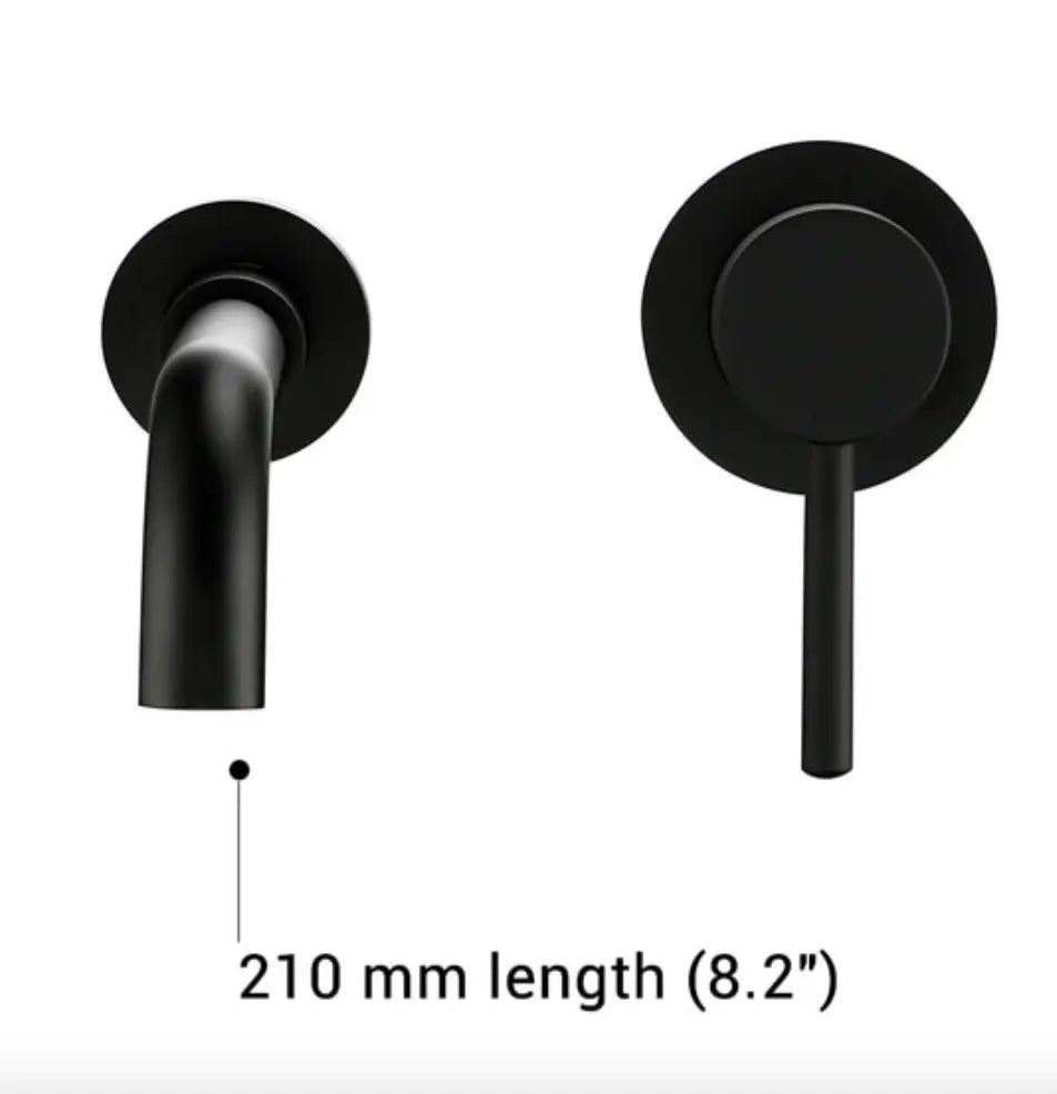 Sanisupreme Palermo Premium Wastafel kraan inbouw 21 cm. met bedieningshandel mat zwart