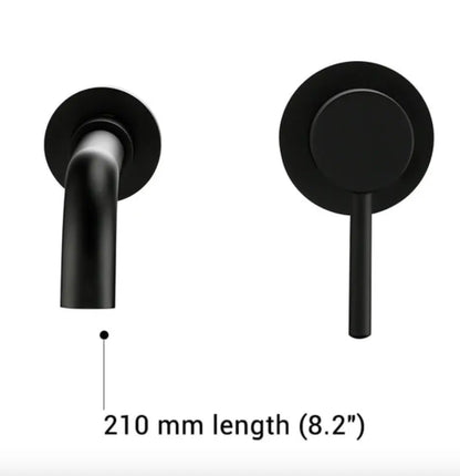 Sanisupreme Palermo Premium Wastafel kraan inbouw 21 cm. met bedieningshandel mat zwart