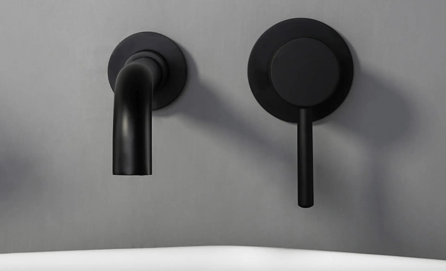 Sanisupreme Palermo Premium Wastafel kraan inbouw 21 cm. met bedieningshandel mat zwart