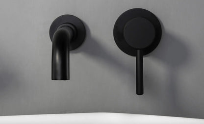 Sanisupreme Palermo Premium Wastafel kraan inbouw 21 cm. met bedieningshandel mat zwart