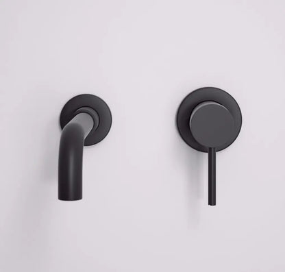 Sanisupreme Palermo Premium Wastafel kraan inbouw 21 cm. met bedieningshandel mat zwart