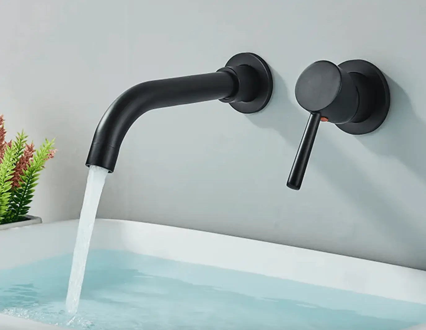 Sanisupreme Palermo Premium Wastafel kraan inbouw 21 cm. met bedieningshandel mat zwart