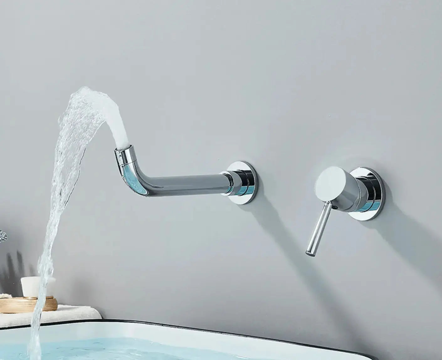 Sanisupreme Palermo Premium Wastafel kraan inbouw 26 cm. met bedieningshandel Chroom Glans