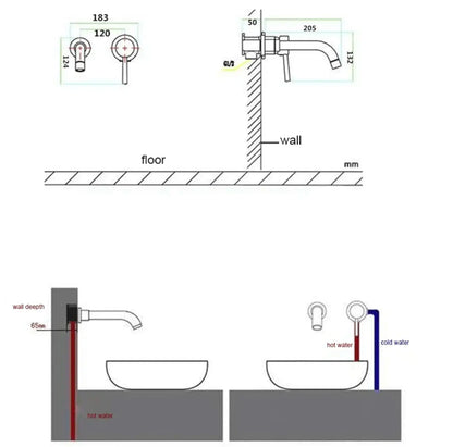 Sanisupreme Palermo Premium Wastafel kraan inbouw 26 cm. met bedieningshandel Chroom Glans