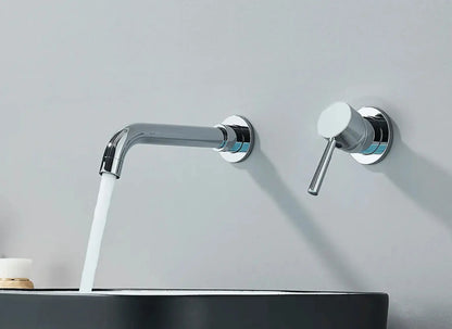 Sanisupreme Palermo Premium Wastafel kraan inbouw 26 cm. met bedieningshandel Chroom Glans