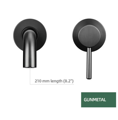 Sanisupreme Palermo Wastafel kraan inbouw 21 cm. met bedieningshandel Gun Metal grijs