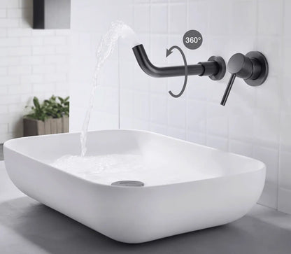 Sanisupreme Palermo Wastafel kraan inbouw 21 cm. met bedieningshandel Gun Metal grijs