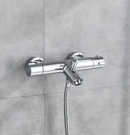 SaniSupreme Peru doucheset opbouw mengkraan 2 weg smal met ronde handdouche Chroom Glans