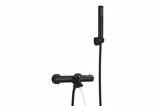 SaniSupreme Peru doucheset badmengkraan 2 weg smal met ronde handdouche mat zwart Sanisupreme