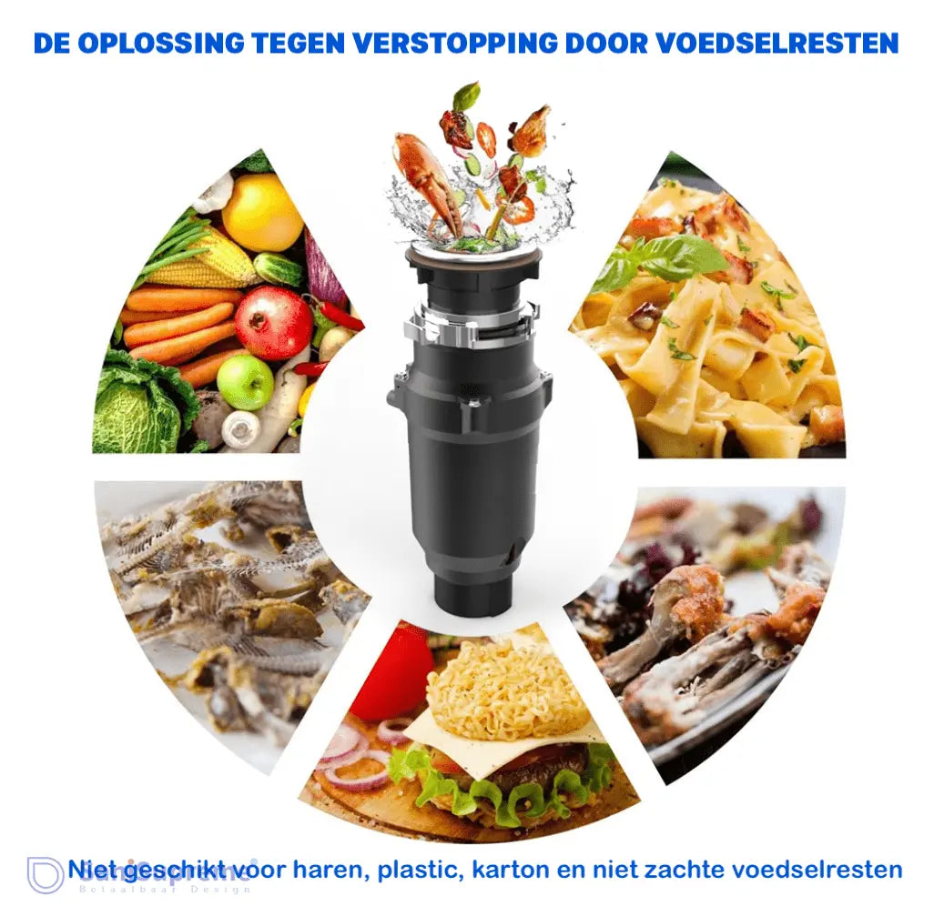 SaniSupreme® Premium Elektrische Gootsteenvermaler Voedselvermaler Keuken Gootsteen Zwart