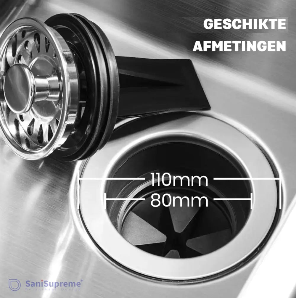 SaniSupreme® Premium Elektrische Gootsteenvermaler Voedselvermaler Keuken Gootsteen Zwart