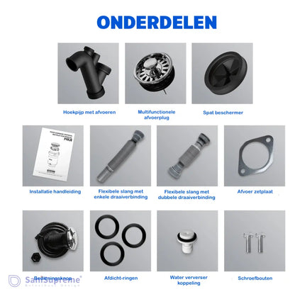 SaniSupreme® Premium Elektrische Gootsteenvermaler Voedselvermaler Keuken Gootsteen Zwart