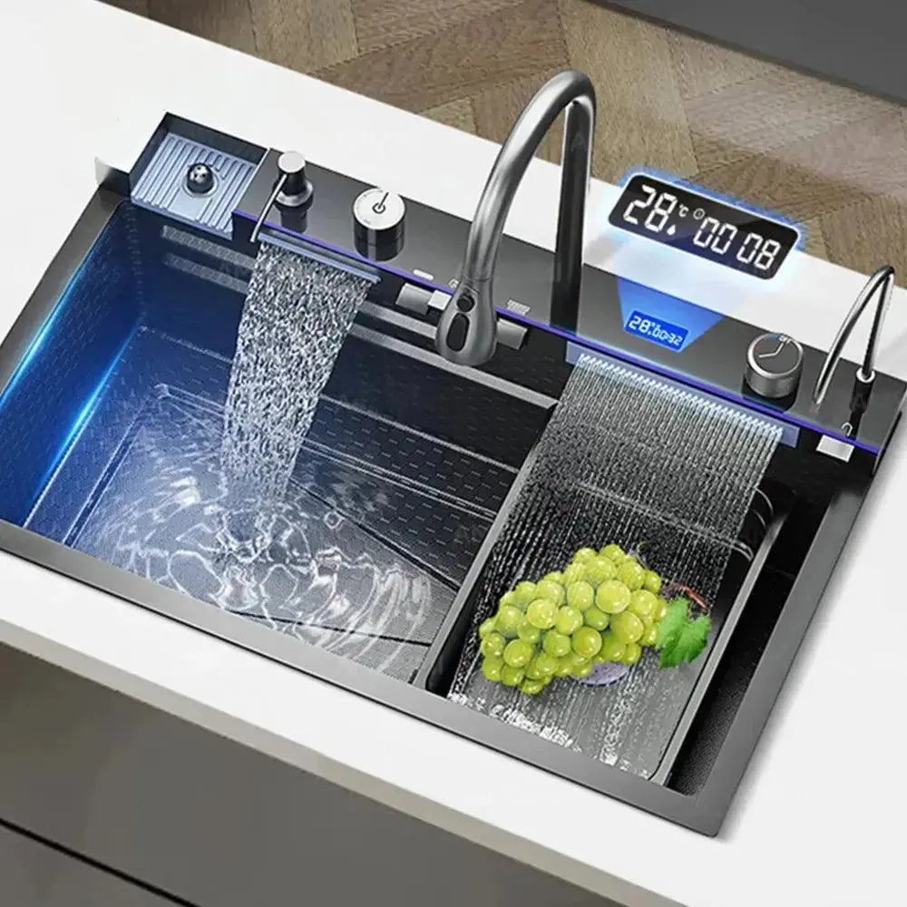 SaniSupreme® Premium HighLine All - in - One Gootsteen - Multifunctioneel met Digitale Display