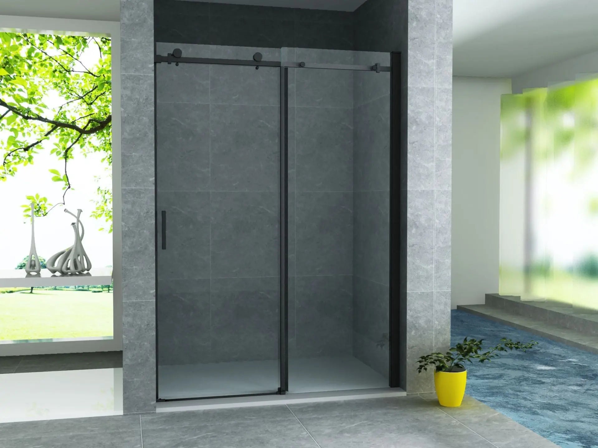 SaniSupreme PremiumLine 3 - delige Douche Schuifdeur met Veiligheidsglas 8mm 80x200cm - RVS