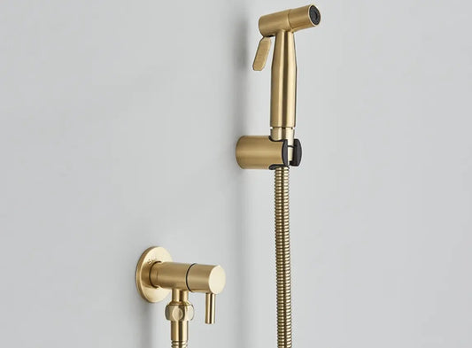 SaniSupreme ProLine Bidet handdouche komplete set geborsteld goud koud water