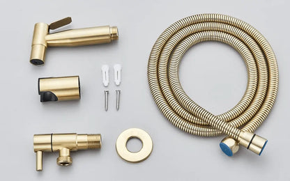 SaniSupreme ProLine Bidet handdouche komplete set geborsteld goud koud water