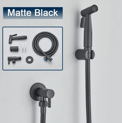 SaniSupreme ProLine Bidet handdouche komplete set mat zwart koud water