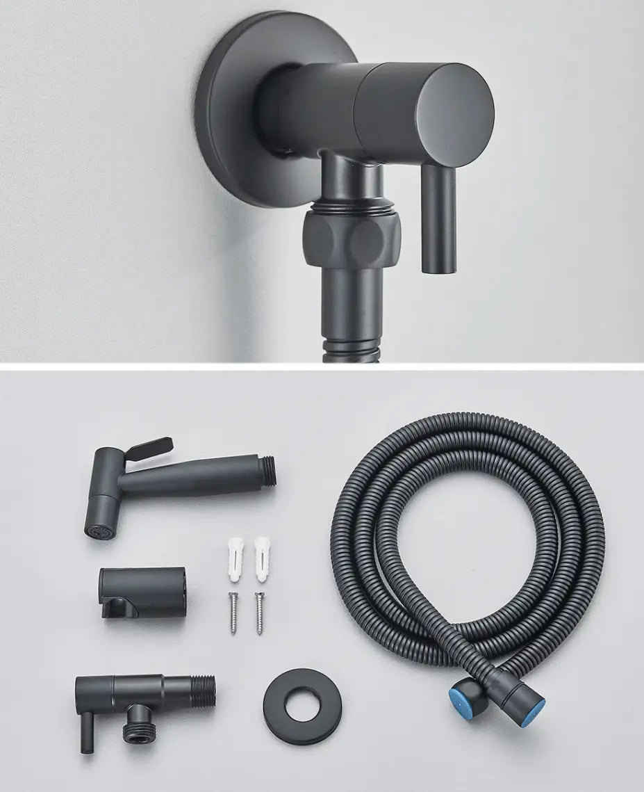 SaniSupreme ProLine Bidet handdouche komplete set mat zwart koud water