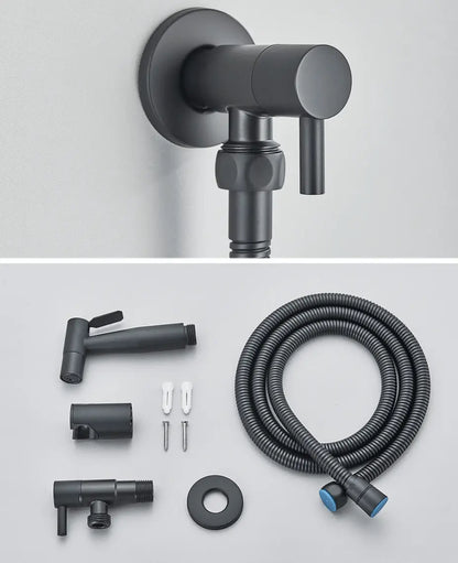 SaniSupreme ProLine Bidet handdouche komplete set mat zwart koud water