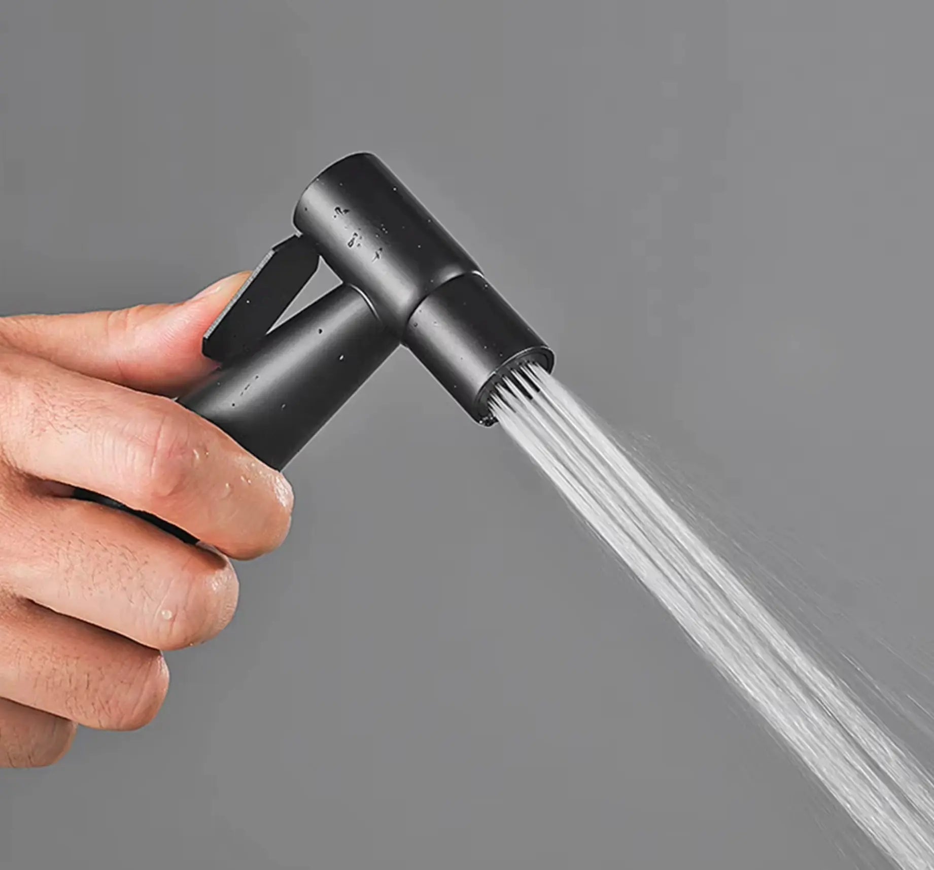 SaniSupreme ProLine Bidet handdouche komplete set mat zwart warm en koud water mengkraan