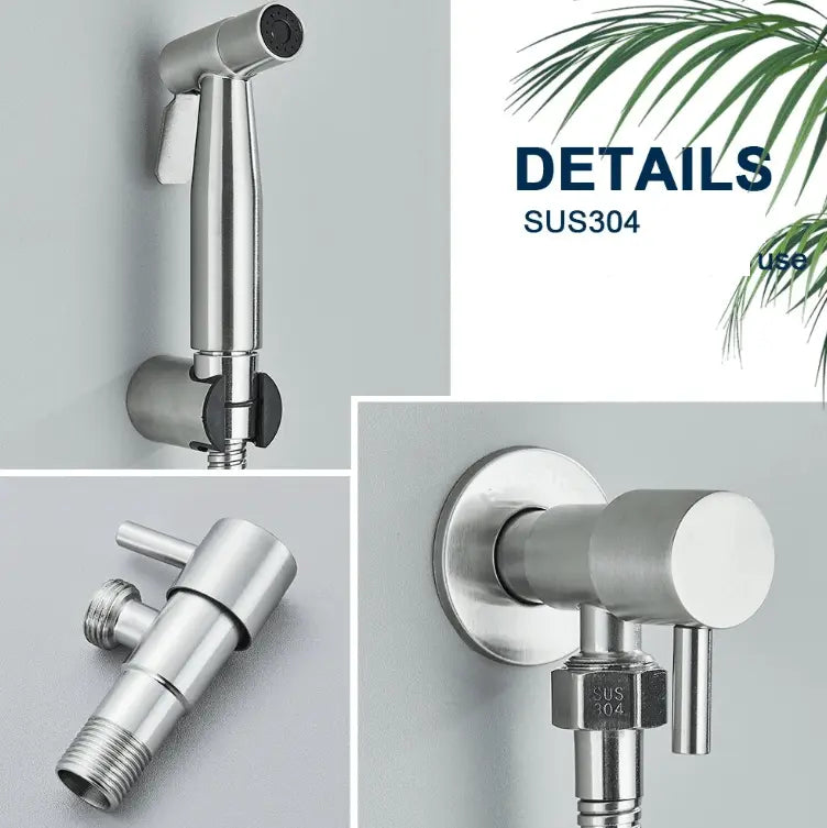 SaniSupreme ProLine Bidet handdouche komplete set RVS mat chroom RVS koud water