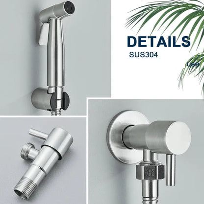 SaniSupreme ProLine Bidet handdouche komplete set RVS mat chroom RVS koud water