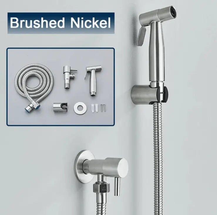 SaniSupreme ProLine Bidet handdouche komplete set RVS mat chroom RVS koud water