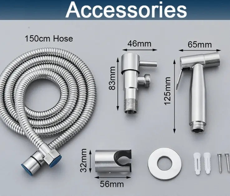 SaniSupreme ProLine Bidet handdouche komplete set RVS mat chroom RVS koud water