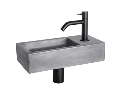 Sanisupreme Ravo fonteinset – Beton donkergrijs – Kraan gebogen mat zwart