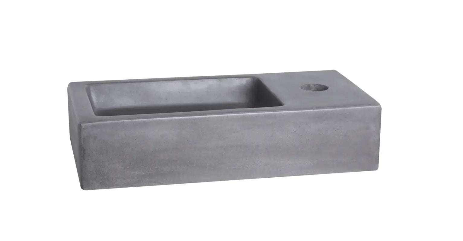 Sanisupreme Ravo fonteinset – beton donkergrijs – kraan recht mat zwart