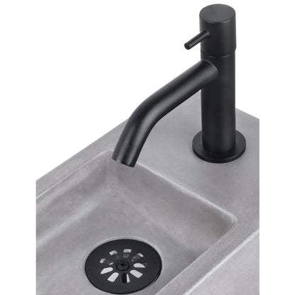 Sanisupreme Ravo fonteinset – Beton lichtgrijs – Kraan gebogen mat zwart