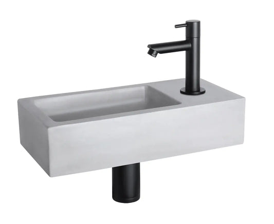 Sanisupreme Ravo fonteinset – Beton lichtgrijs – Kraan recht mat zwart