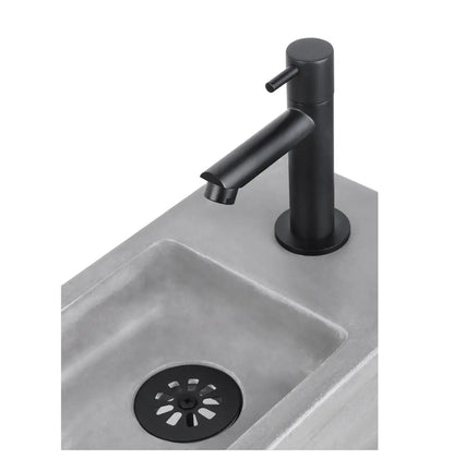 Sanisupreme Ravo fonteinset – Beton lichtgrijs – Kraan recht mat zwart